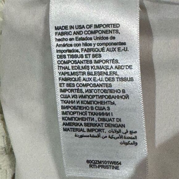 bebe Cream Lace Peplum Top Small S Long Sleeve Sheer Wrap Blouse USA Romantic - Picture 7 of 8